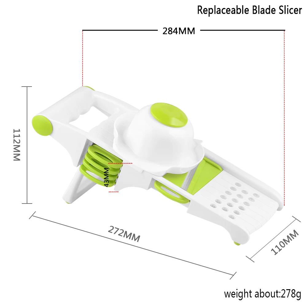 XYj 5 Blade Slicer Vegetable Fruit Cutter Shredders Graters With Container Kitchen Accessory Useful | Дом и сад