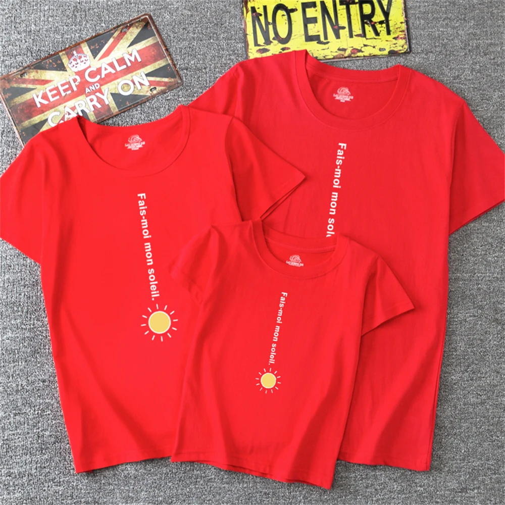 

Innovate Color Painting Letter Sun Family Suit Tshirts Children Cotton Teeshirts Summer Top Fashion Kids Boys Girls Short Sleeve