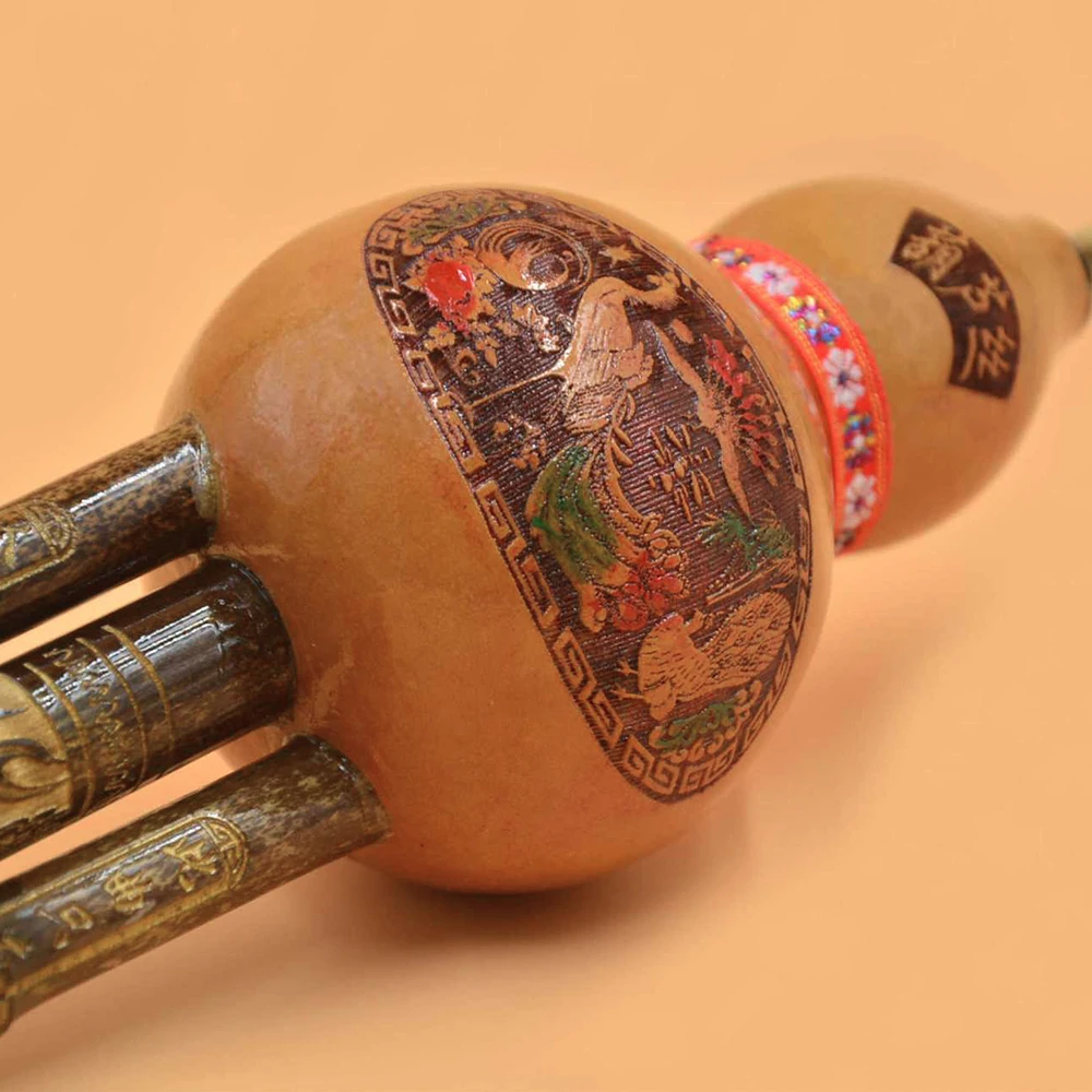 Ручная работа черная бамбуковая Тыква Хулуси кюрбит флейта этнический