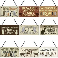 13 styles lovely cat tag miniatures rectangular wooden pet tag cat accessories friendship animal christmas decoration home decor