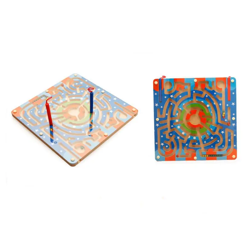 Деревянная Магнитная Шариковая Ручка-лабиринт головоломка магнитная детская