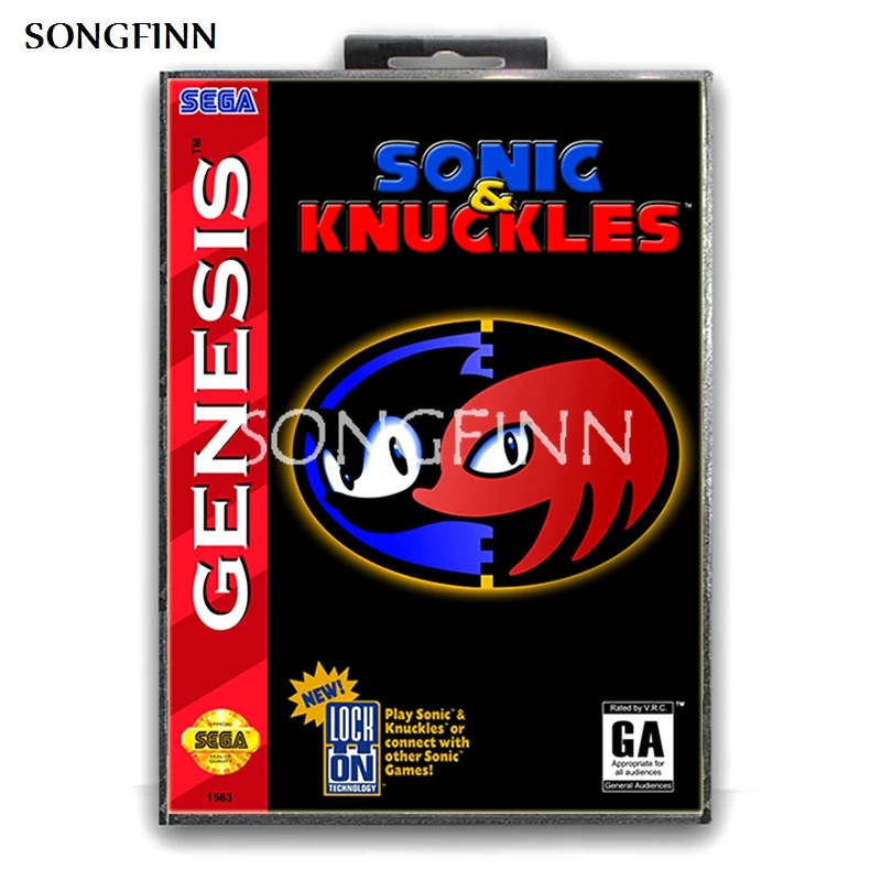 Карта памяти 16 бит MD с коробкой для Sega Mega Drive Genesis Megadrive Sonic & Knuckles|Картриджи| |