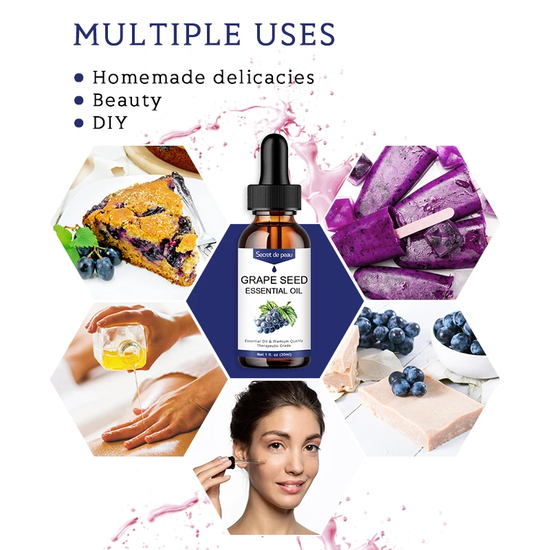 SDP 50ml Pure Natural Grapeseed Oil Cold Pressed Grape Seed Extract Essential Oils Whitening And Firming Skin Moisturizer Serum | Красота и