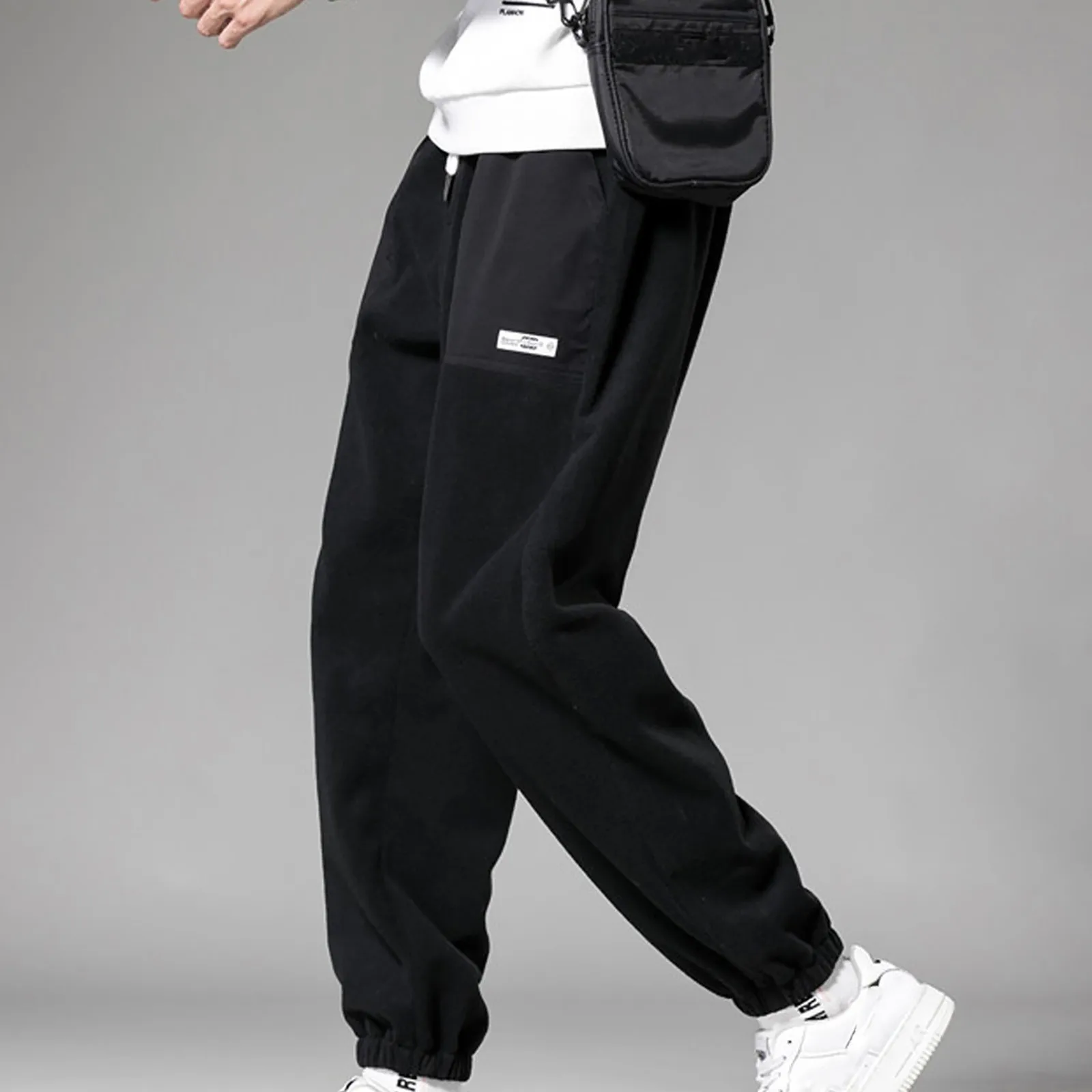 

Fleece Jogger Mens Pants Straight Trousers Male Winter Warm Velvet Sweatpants 8XL Tracksuit Thick Joggers Outside Autumn 2021