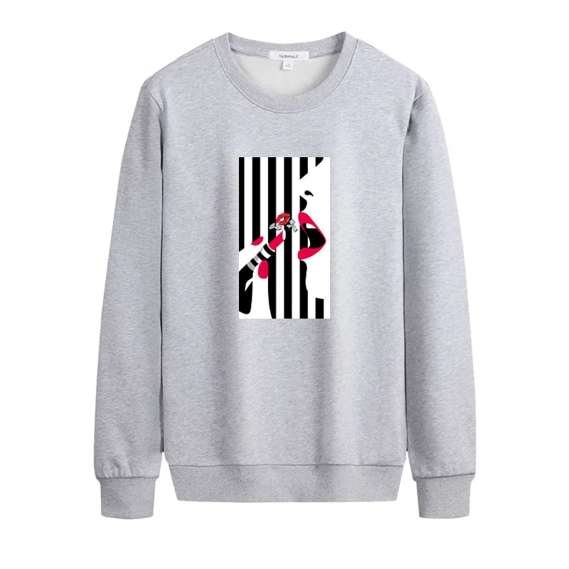 

Autumn Women Oversize Loose Pullovers Casual Long Sleeve Cartoon Beauty Print O-Neck Sweatshirts Fashion Sport Tops Steetwear