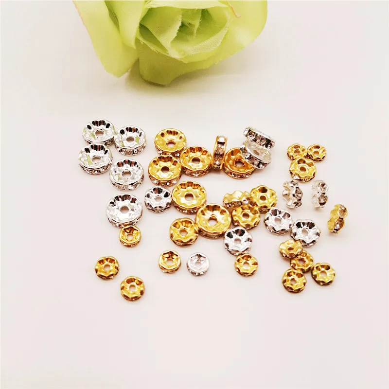 Лидер продаж 50 шт. стразы разделительные бусины 6/8/10 мм подходят для женщин сделай