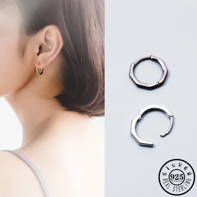 Мужские 925 Стерлинговое Серебро геометрической формы в виде восьмиугольника