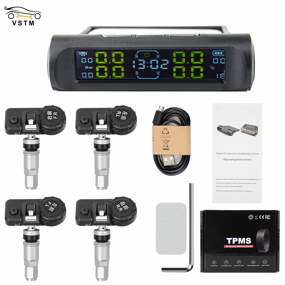 Система контроля давления в шинах TPMS беспроводная система с ЖК-дисплеем на