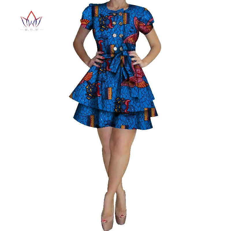 Женские платья Дашики с коротким рукавом африканские для женщин хлопковые