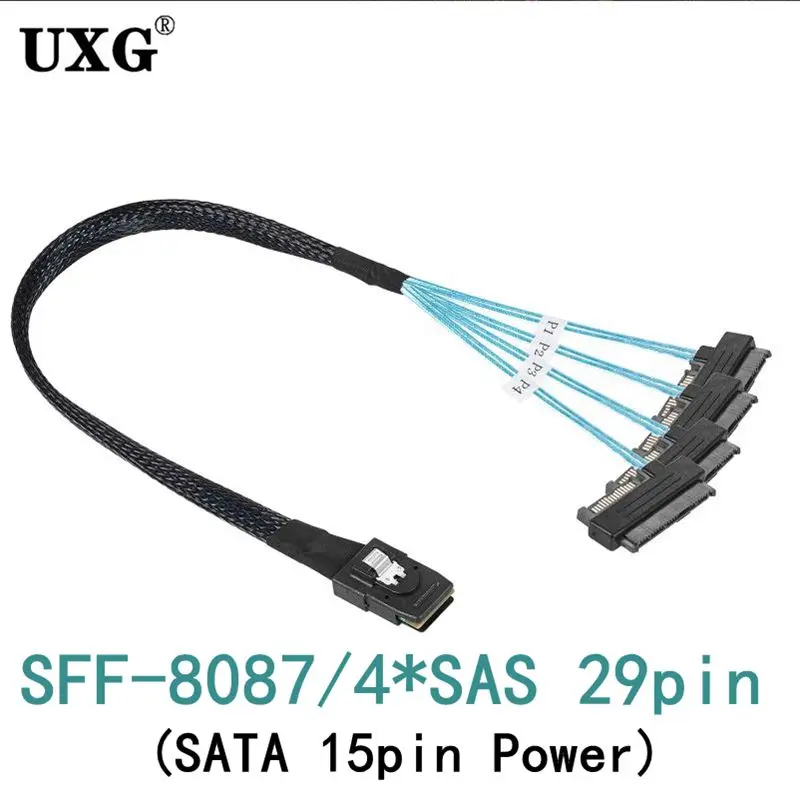Mini SAS кабель SFF 8087 до 4 -8482 большой 4-контактный 15 контактный для жесткого диска |