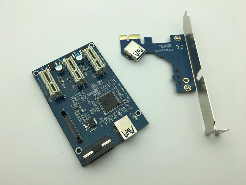 PCI e Express 1X до 3 порта переключатель мультипликатор хаб удлинитель карта + USB 0