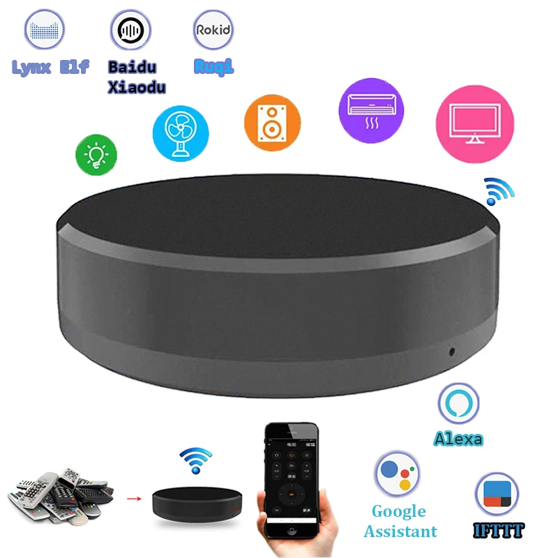 Смарт Пульт ДУ IRBOX Mini с поддержкой Wi Fi ИК подсветкой и голосовым