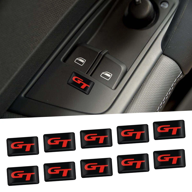 10 шт. 3D эпоксидной GT Logo для машины украшеющие руль декоративные наклейки KIA Volkswagen