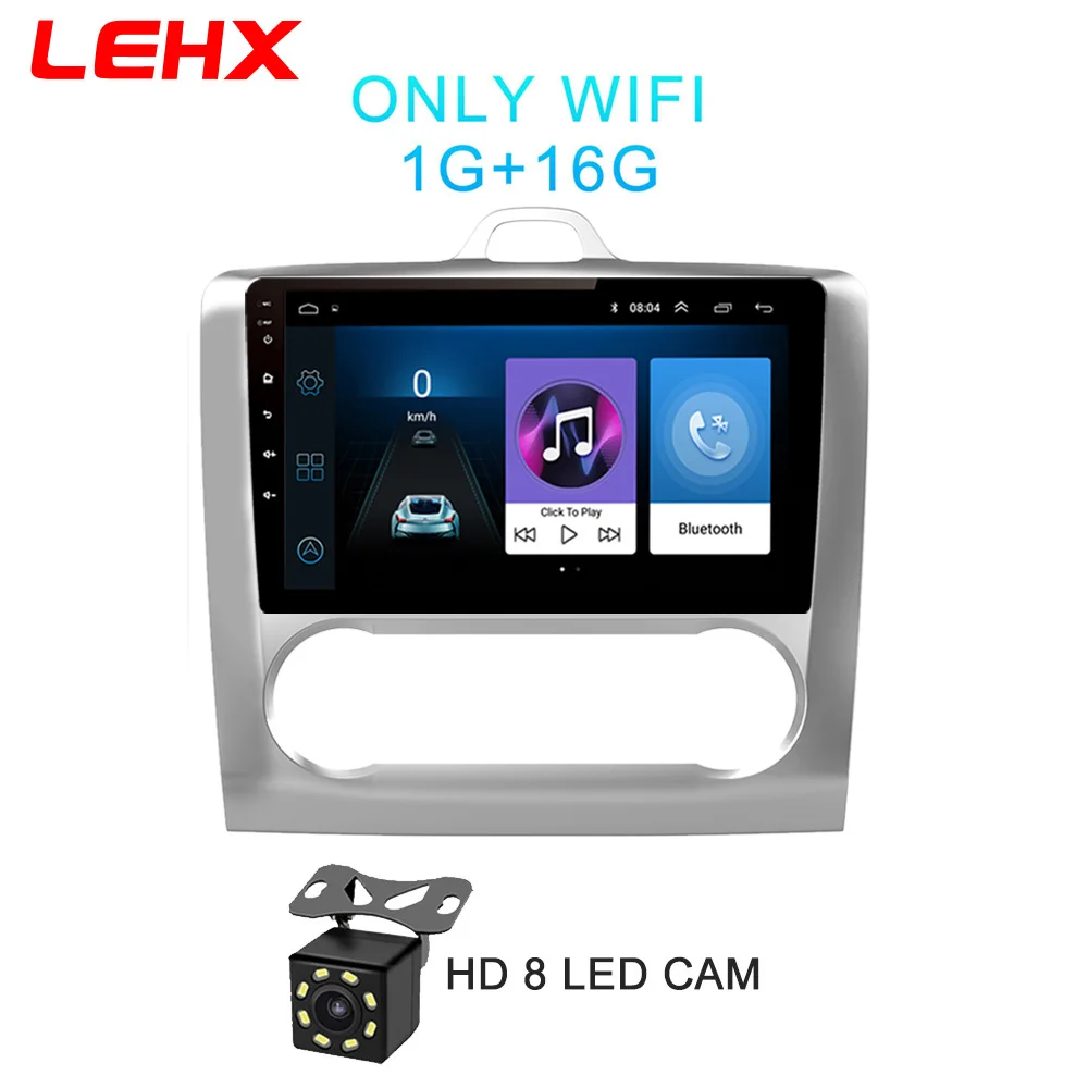 FOCUS AT-CAM LEHX 2 DIN 9 дюймов Android 8,1 автомобильный мультимедийный плеер с сенсорным экраном четырехъядерный автомобильный радиоприемник для 2004 2005 2006-2011 Ford Focus Exi AT - Цвет: FOCUS AT-CAM
