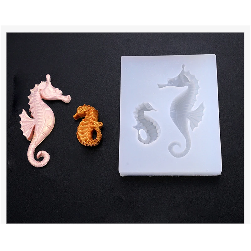 

DoreenBeads Fashion Ocean Series Silicone Resin Mold For Jewelry Making Seahorse Animal Seaweed White Color For DIY Tools,1 PC