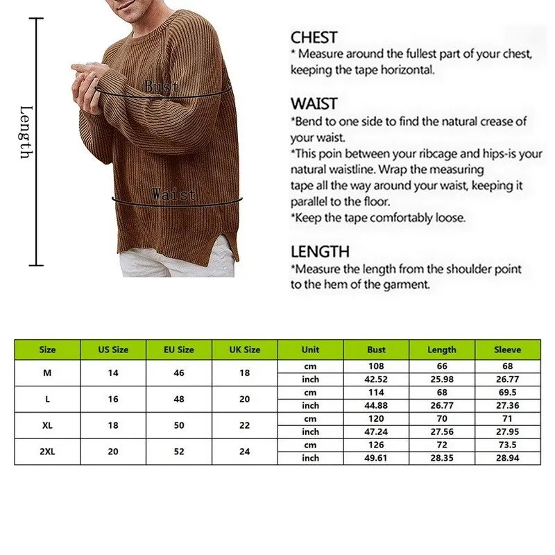 

SHUJIN Men Warm Sweater Pullovers 2021 Autumn Casual Loose Split Jumper British Style Brown Sweater Male Autumn Fashion Tops