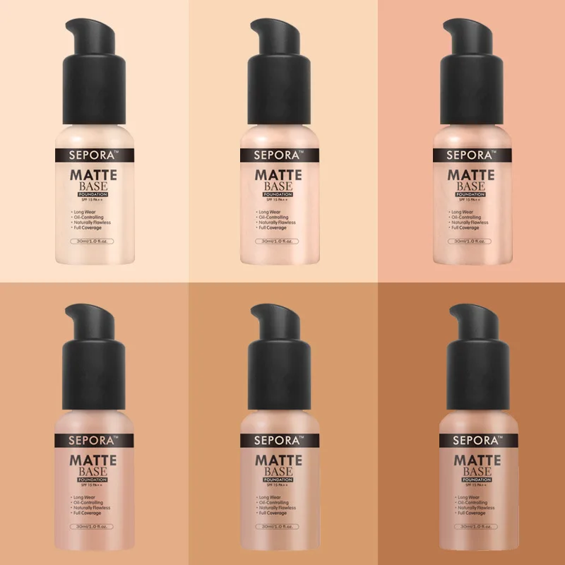 

Liquid Foundation Concealer Face Naturally Flawless Matte Oil-Control Waterproof Long Lasting Foundation 30ml 8 Colors Optional
