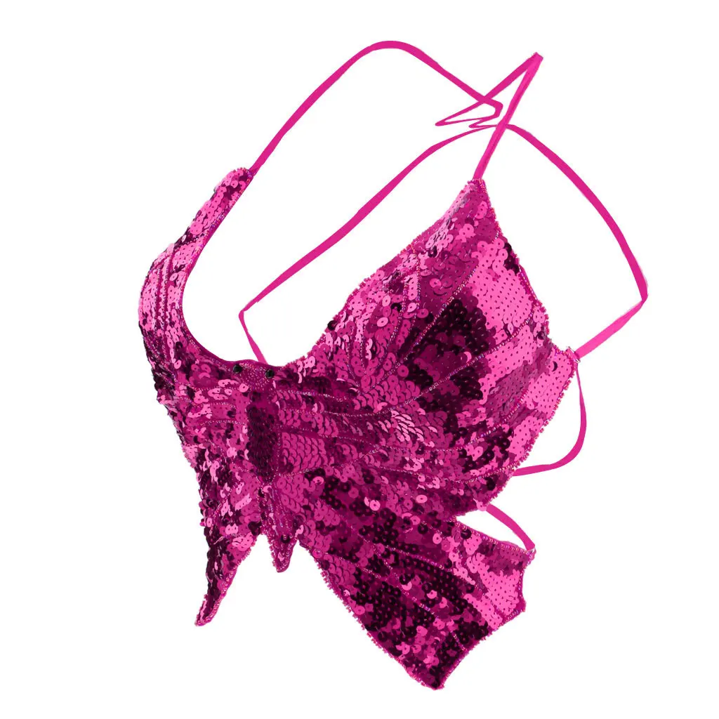 

Phenovo Belly Dance Butterfly Top Bra Sexy Dancing Costume With Sequins Stunning Various Color