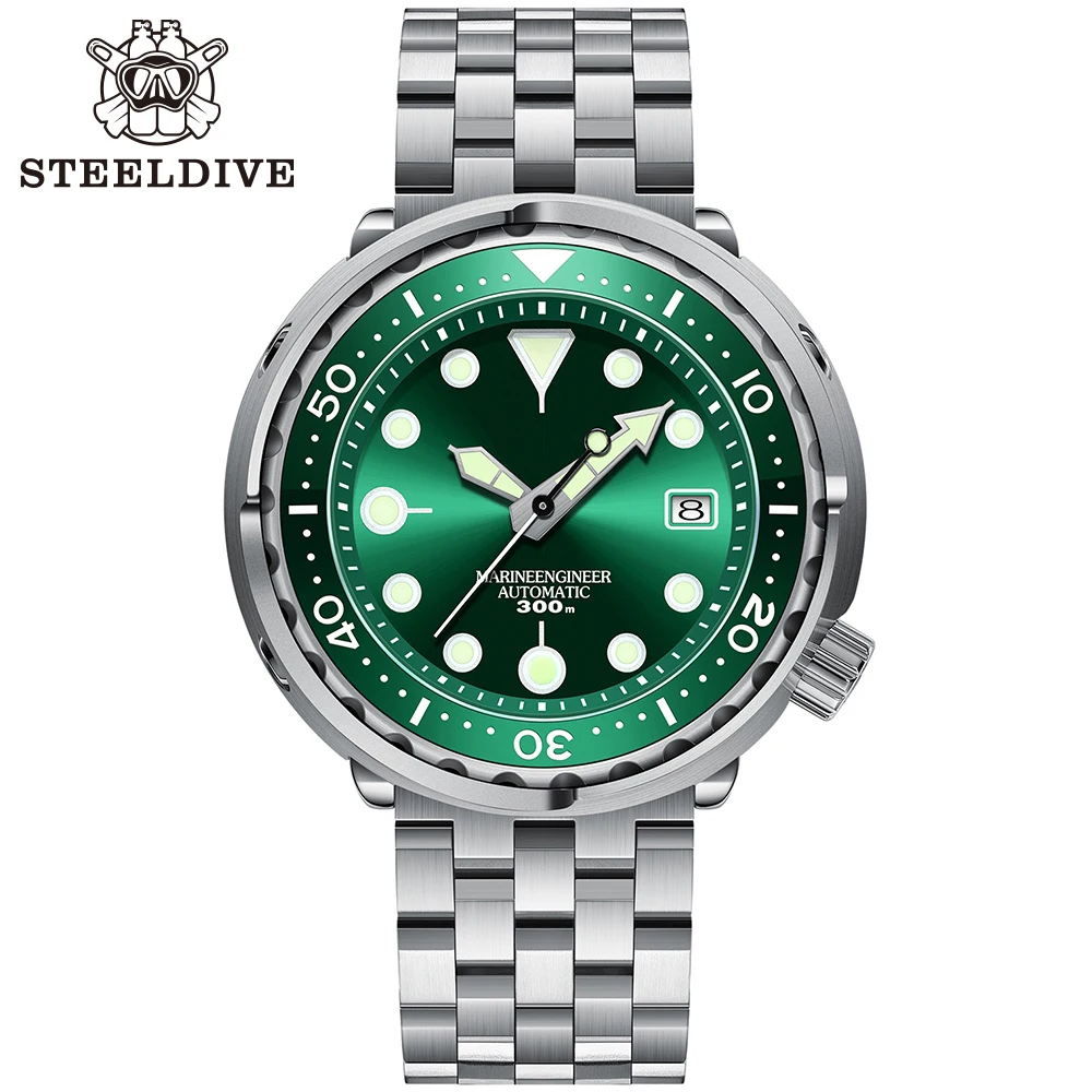 

STEELDIVE SD1975 Luxury Watch 300M Waterproof Mechanical Wristwatch C3 Luminous Clock Sapphire Mirror Men's Automatic Dive Watch