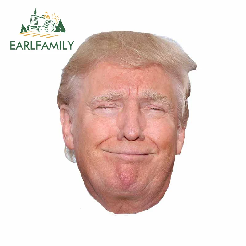 Забавные наклейки для автомобиля и EARLFAMILY 13 см х 10 голова Трампа на окно багажника