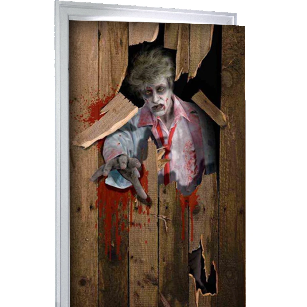 

Самоклеящиеся обои с зомби, ворвавшиеся в дверь, водостойкие