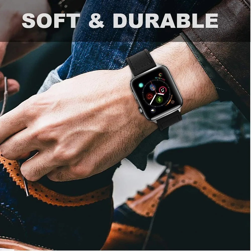 Ремешок для часов из натуральной кожи apple watch band 44 мм 42 38 40 iwatch series 5 4 3 2 1 браслет