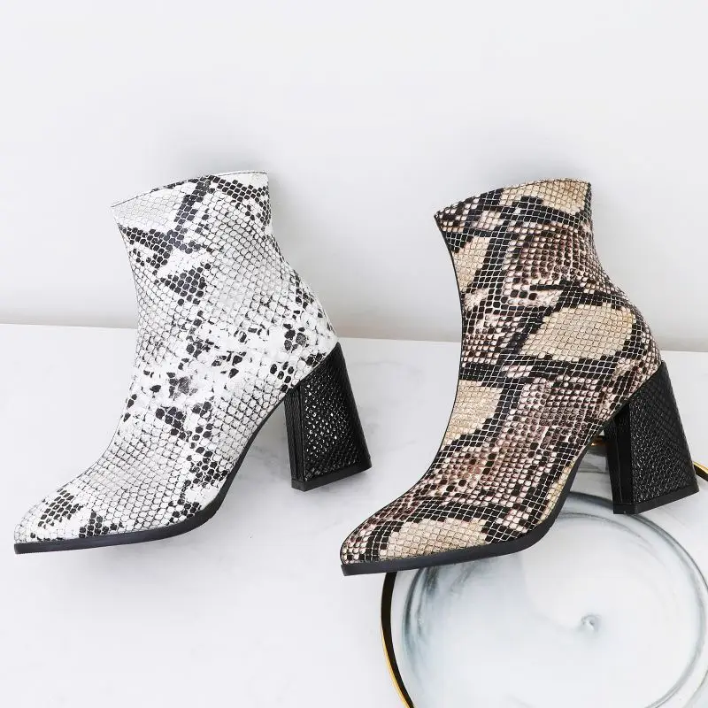 Ботильоны женские зимние на высоком каблуке с острым носком молнии размеры 32-43 |