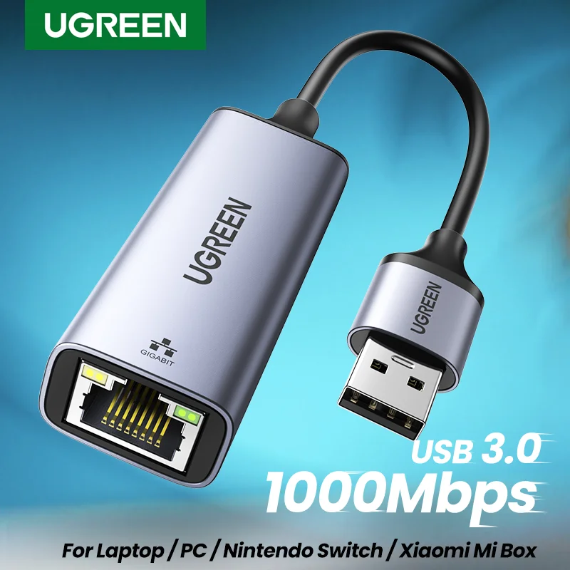 UGREEN USB 3.0 Ethernet Adapter USB 2.0 Network Card to RJ45 Lan for PC Windows 10 Xiaomi Mi Box 3/S Nintend Switch Ethernet USB