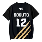 Летняя мужская футболка с 3D-принтом Черного Волка Haikyuu, футболка с мультяшным аниме, повседневный топ с коротким рукавом и круглым вырезом, модный топ