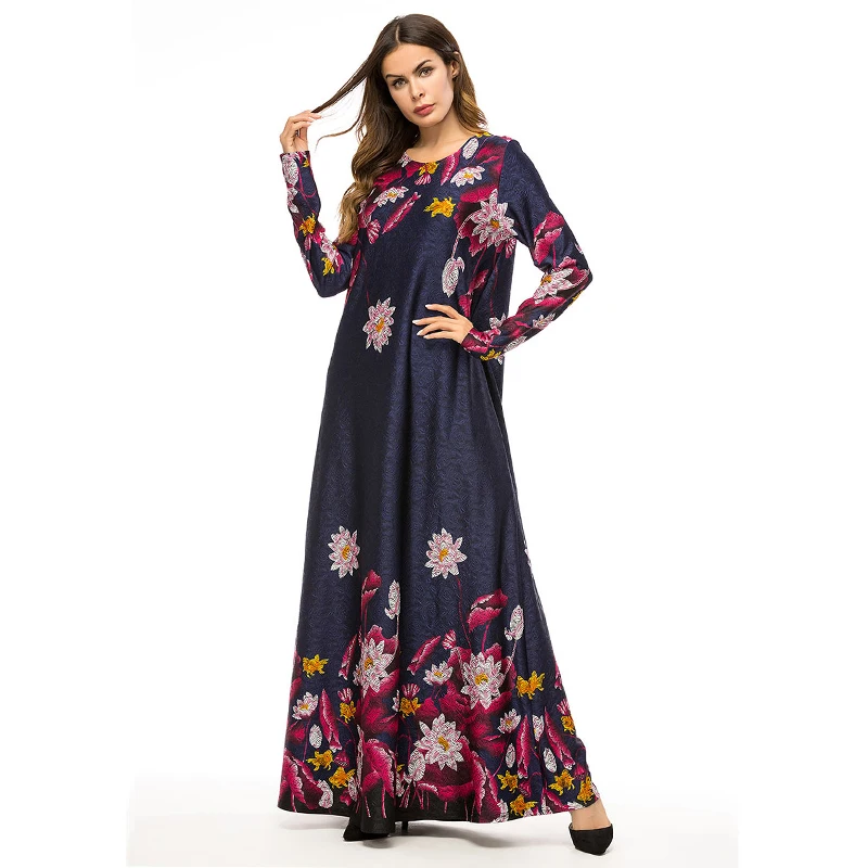 Мусульманский Осенняя Восток арабское длинными рукавами Высокая Талия вязать