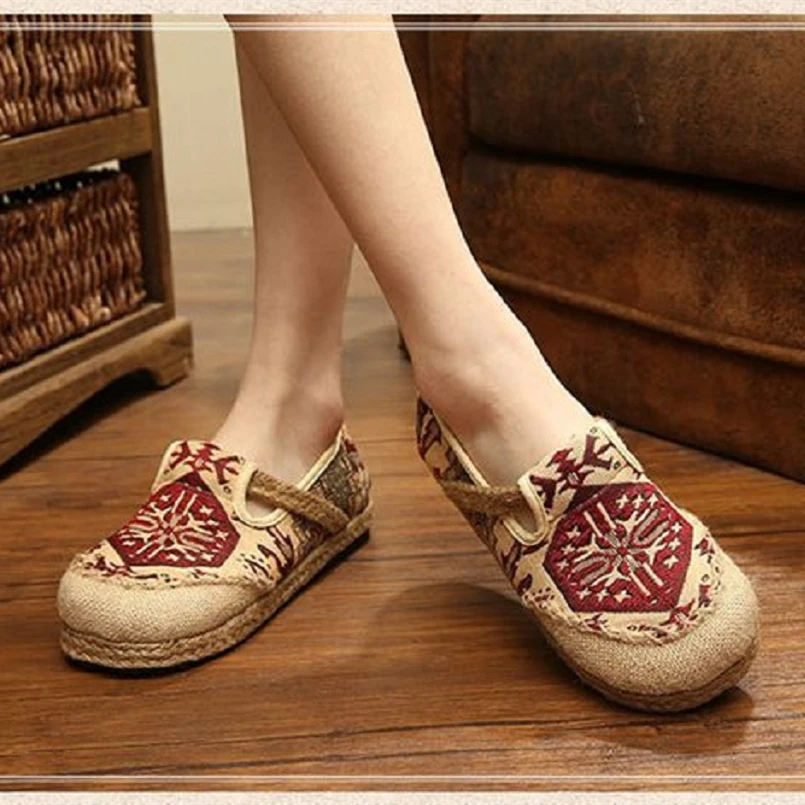 

Marlisasa Women Cute Sweet Comfort Red Slip on Flat Shoes Ladies Casual Floral Printed Anti Skid Shoes Summer Comfy Shoes H2178