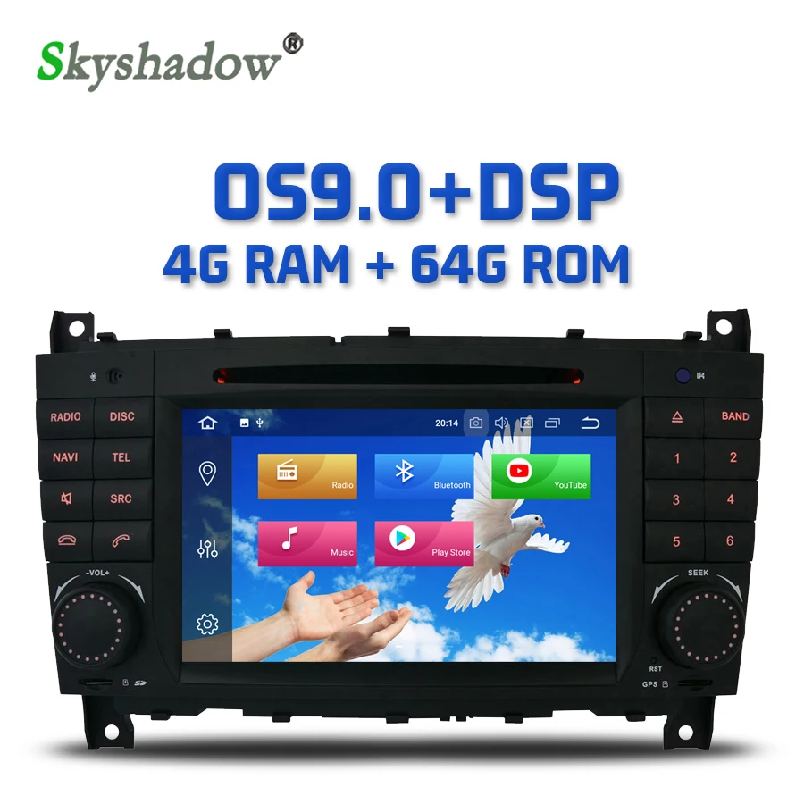 Автомобильный DVD плеер DSP Android 9 0 4 Гб + 64 8 ядер RDS радио GPS карта Bluetooth Wifi для Benz W203 S203