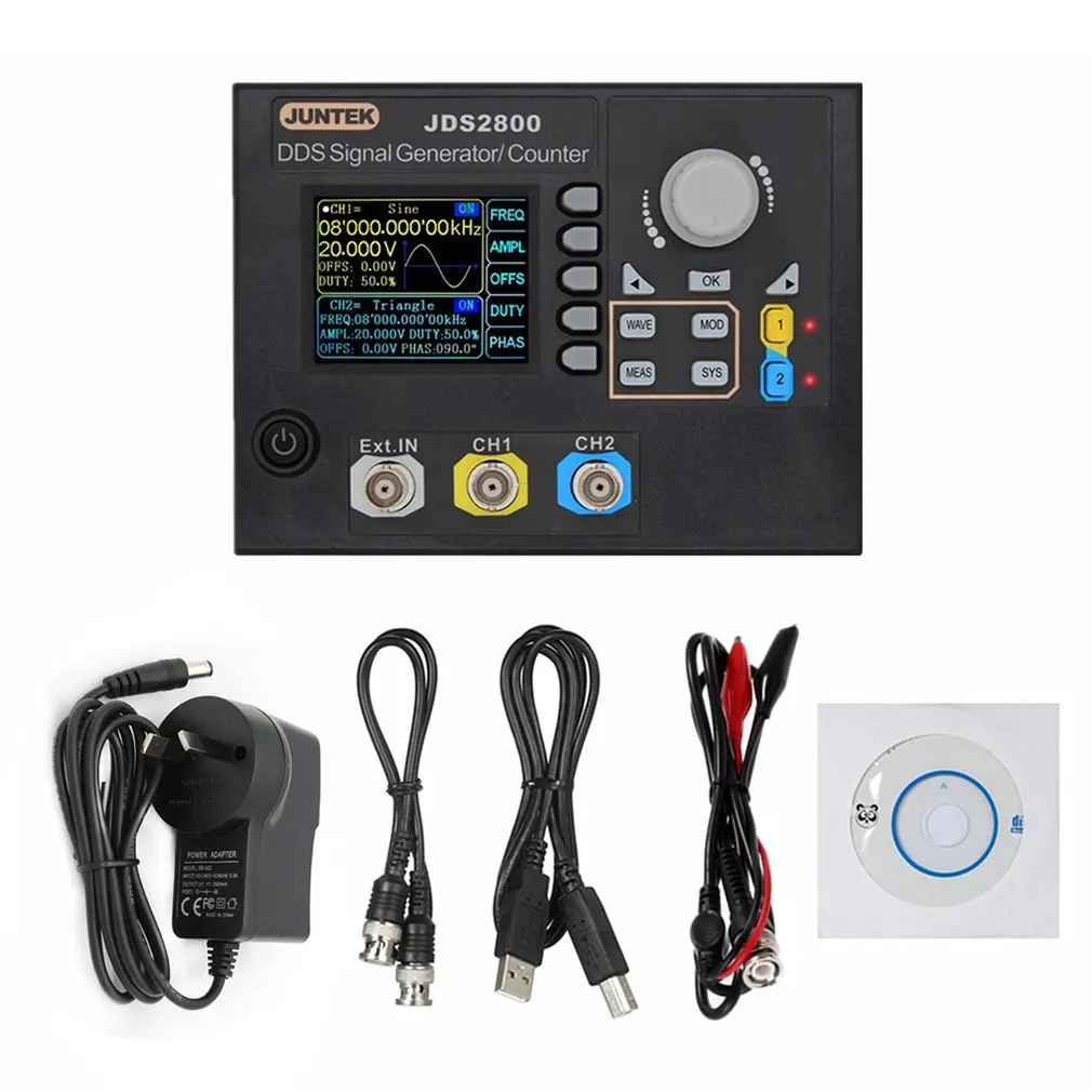 

US/EU/UK/AU 40MHZ Signal Generator Digital Control Dual-channel DDS Function Signal Generator Frequency Meter Arbitrary Wave
