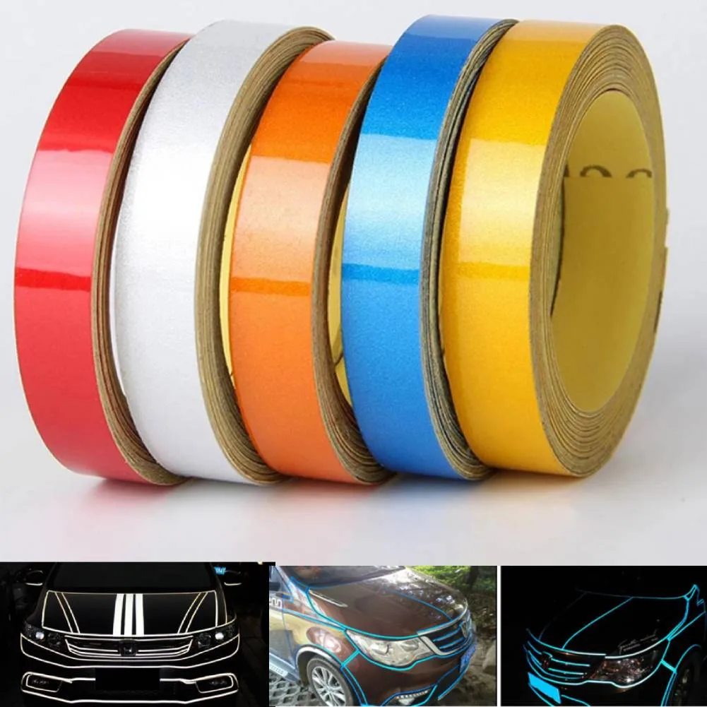 

Reflective Tape 10mm*5m Self-adhesive Tape Night Vision Glow In Dark Safety Warning Security Stage Home Decoration Tapes PVC