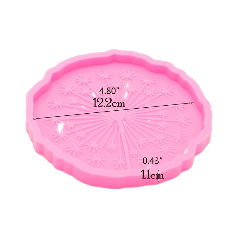 

Super Shiny Cup Mat Epoxy Resin Mold DIY Crafts Decorations Making Tools Dandelion Coaster Tray Casting Silicone Mould