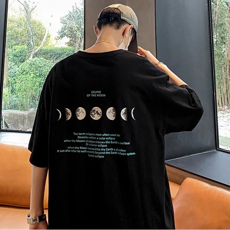 

2021 Summer New Brand Casual Loose Clothes Men's Suit Round Neck T-shirt Breathable Printing Casual Hip Hop Harajuku T-shirt