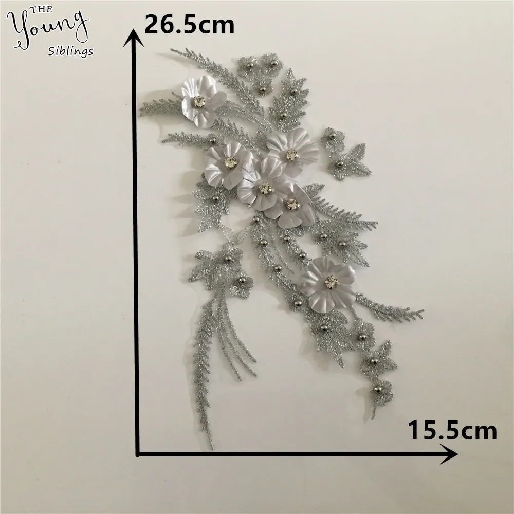 Новое поступление вышивка 3D цветами АБС жемчуг шитье кружево вырез аппликация