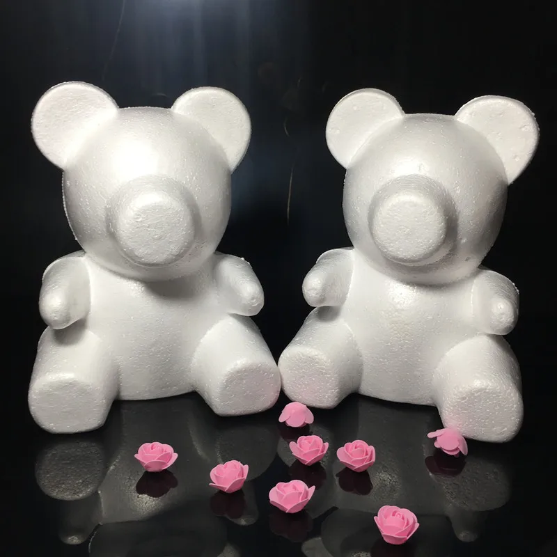 1 шт. 20 см/35 см форма из пенопласта с розовым медведем DIY искусственный цветок розы