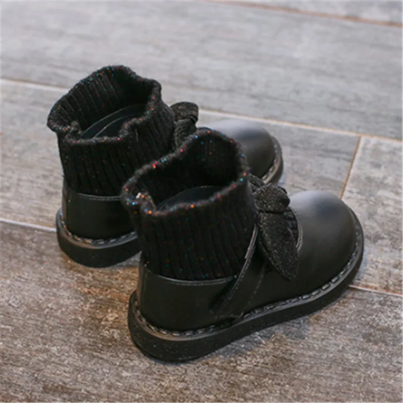 Сапоги для девочек ботильоны из искусственной кожи детская зимняя обувь малышей