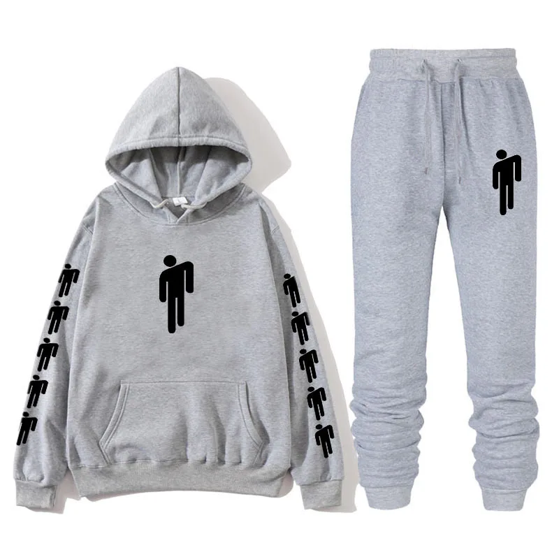 light grey Billie Eilish осень зима тренировочный spak Vrouwen Mannen толстовки повседневные Pak Vrouwen Kleding Pak Беговые Брюки спортивные Su - Цвет: light grey