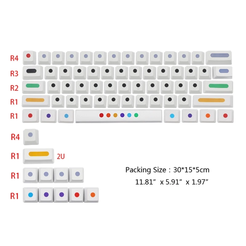 

71 Keys Set OEM Profile Custom Dots Keycaps PBT Dye Sublimation Keycaps Set for Gateron Kailh Cherry MX Switches