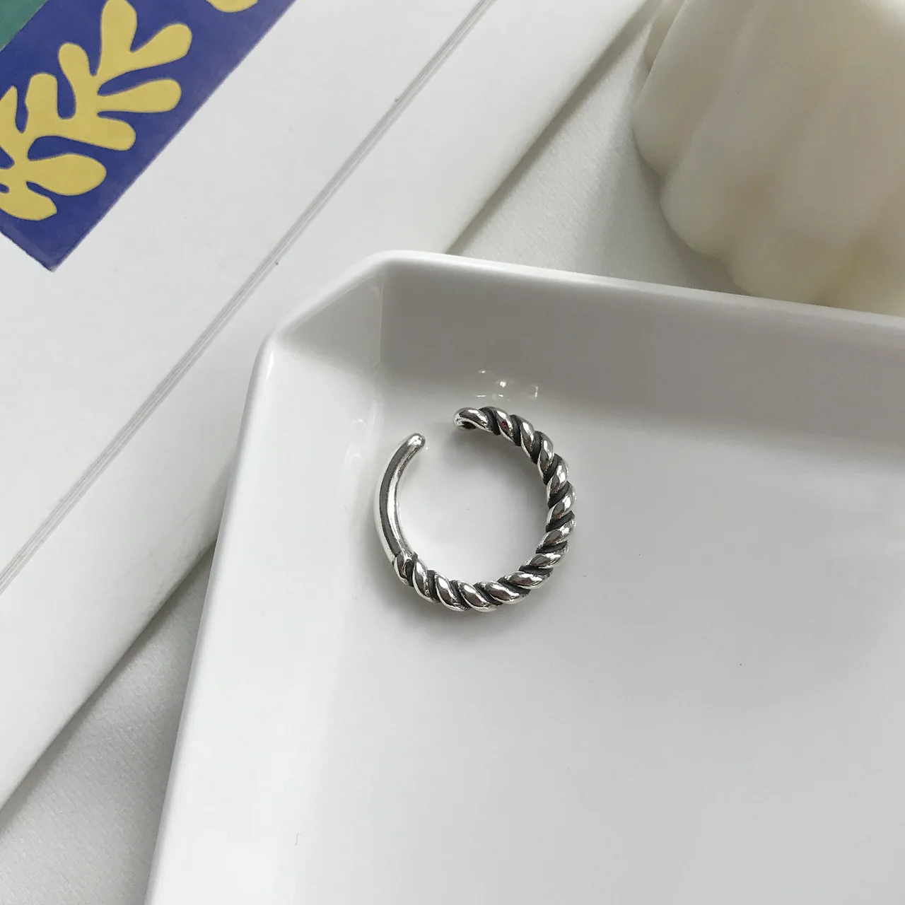 

Женское серебряное ювелирное изделие, Открытое кольцо из тайского серебра ручной работы, крутая Корейская версия