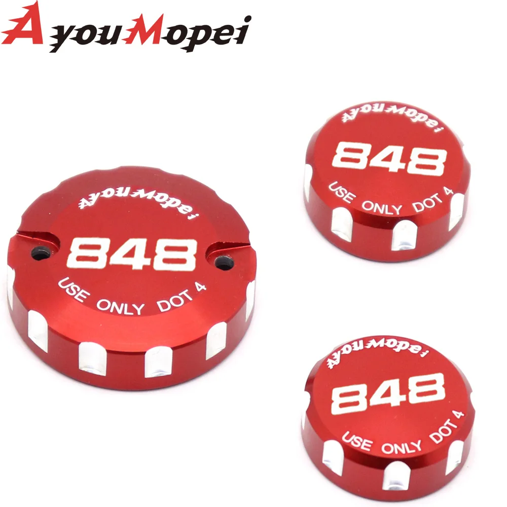 

For DUCATI 848/EVO 2008-2013 2012 11 Front Brake Clutch Rear Brakes Fluid Reservoir Cylinder Cover Motocycle Oil Cap Tank Cup