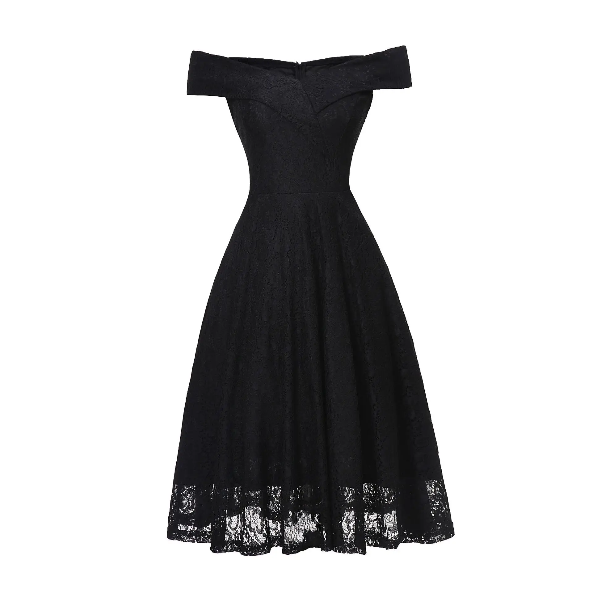 

Mandylandy Dress Summer Fashion Short Sleeve High Waist Slash Neck Pleated Dress Women's Sexy Solid Color Lace Slim Dress