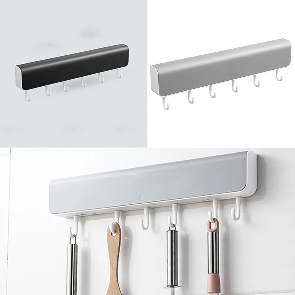 

Wall-Mounted Storage Rack Shelf Storage Box With Hook For Bathroom Punch-Free Closet Cabinet Wardrobe Shelf Holder Rack