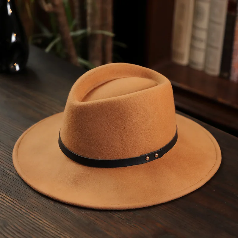 100% австралийская шерстяная мужская фетровая шляпа Федора для джентльмена с
