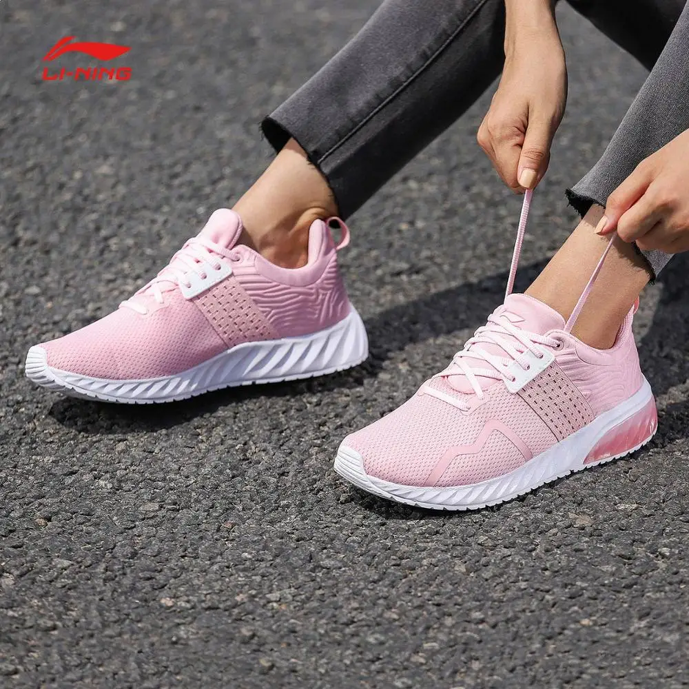 Li-Ning/Женская гелевая блестящая прогулочная обувь; износостойкая нескользящая подкладка; классическая удобная спортивная обувь; кроссовки; AGCN074 SJAS18