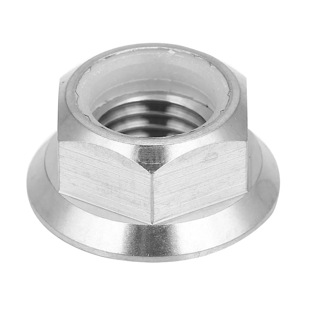 

1pc M5 M6 M8 M10 M14 Titanium Alloy Flange Lock Nut for Bicycle Motorcycle (M10X1.25) Bicycle Flange Nut
