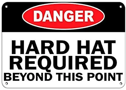 

Warning Sign Danger Hard Hat Required Beyond This Point Danger Signs Road Sign Business Sign Aluminum Metal Tin Sign Z0595