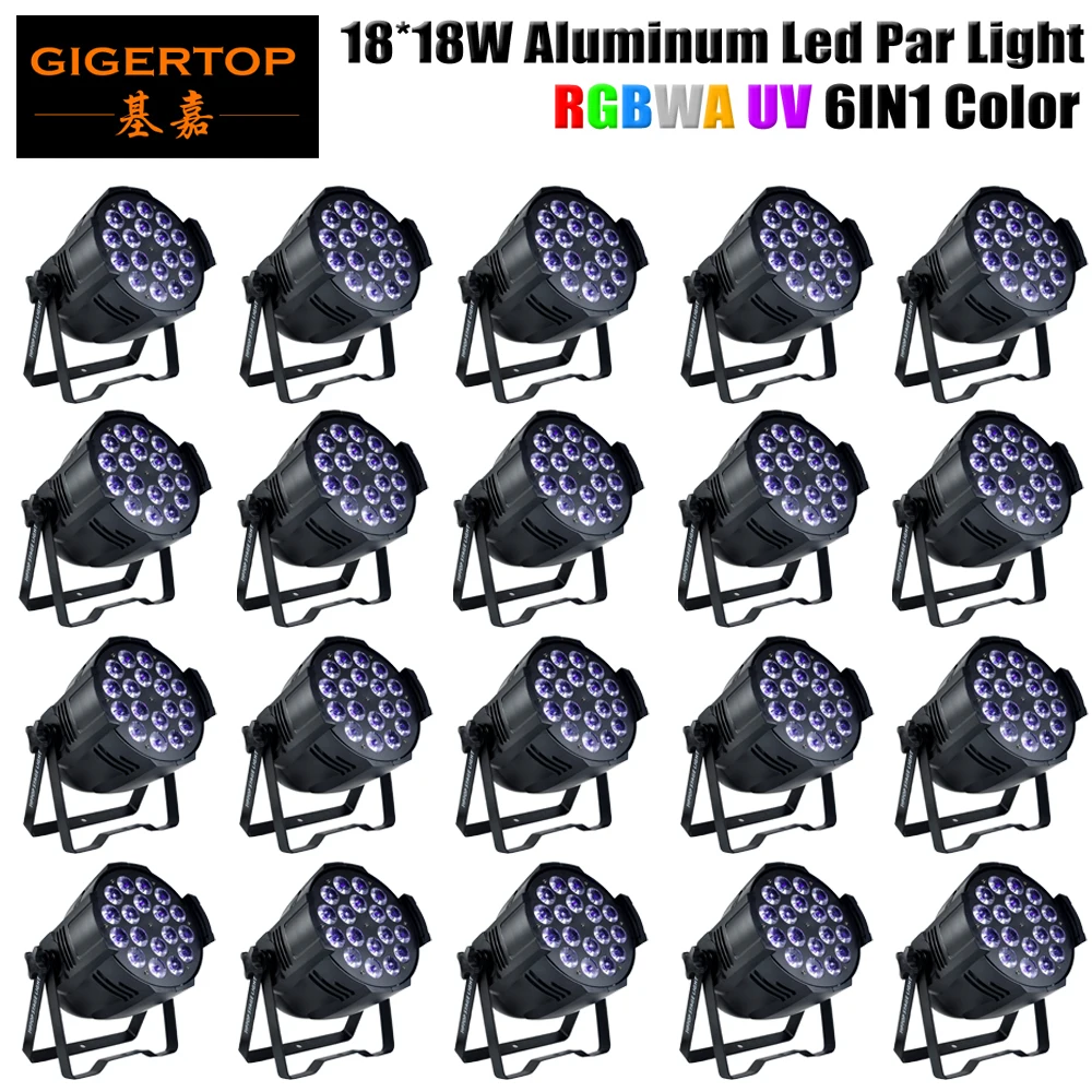 

Freeshipping 20 Pack 18x18W Indoor Led Par Light China Factory IP20 High Luminance Effect Auto/master-slave/DMX Mode Stage Par